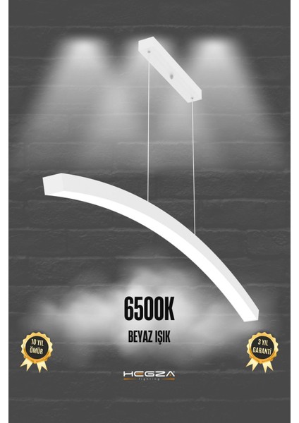 Luna ( Beyaz Kasa, Beyaz Işık ) Ledli Modern LED Avize, Salon, Mutfak, Oturma Yatak Odası, Sarkıt