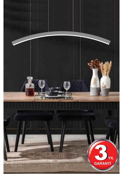 Luna ( Gri Kasa, Sarı Işık) Ledli Modern LED Avize, Salon, Mutfak, Oturma Yatak Odası, Sarkıt fırsatları