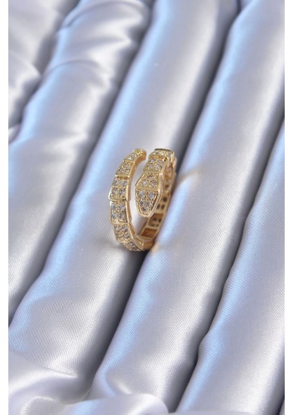 Vıp Seri Gold Renk Yılan Model Kadın Yüzük - TJ-BYK2775