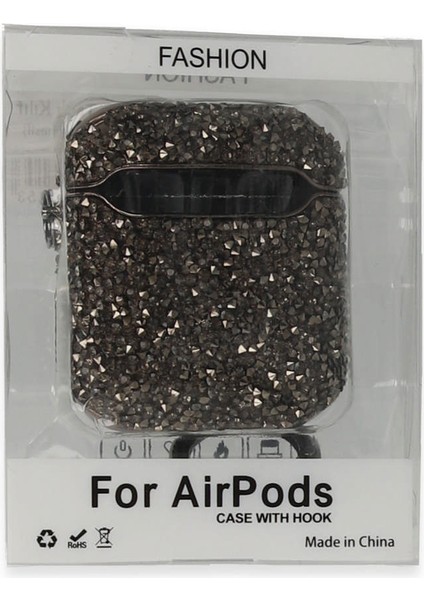 Airpods Pro 2 (2.nesil) Mira Taşlı Kılıf - Siyah Glstd