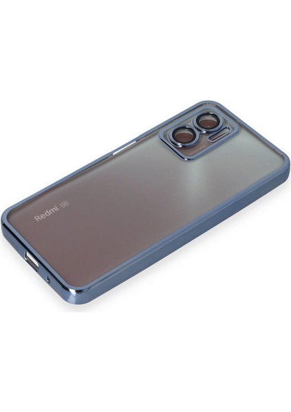 Xiaomi Redmi Note 11E Kılıf Razer Lensli Silikon - Açık Mavi Glstd