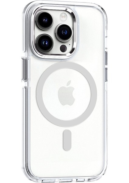 Apple iPhone 15 Pro Bella Magsafe Kapak - Gri Glstd