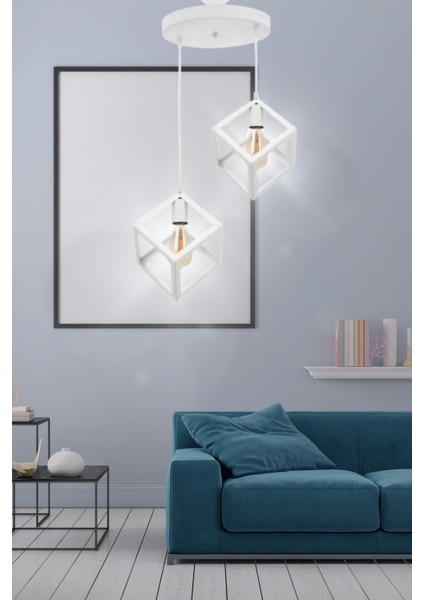 Küpür 2'li Beyaz Sarkıt Avize - Yatak Odası - Salon - Mutfak - Hol