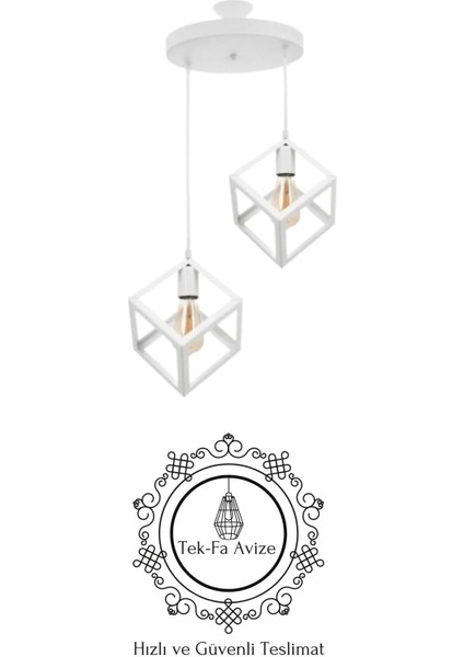 Küpür 2'li Beyaz Sarkıt Avize - Yatak Odası - Salon - Mutfak - Hol modelleri