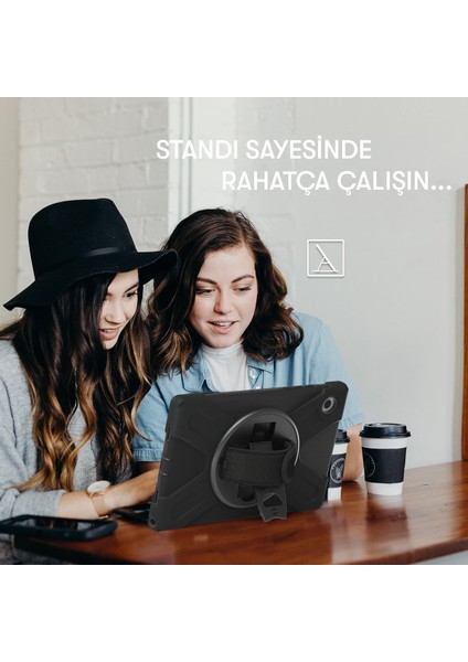 Samsung Galaxy T540 Tab Active Pro Kılıf Amazing Tablet Kapak - Siyah Glstd