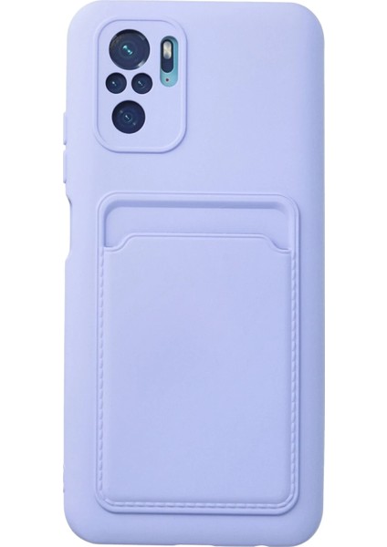 Xiaomi Redmi Note 10S Kılıf Kelvin Kartvizitli Silikon - Lila Gnzrz