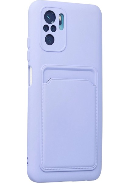 Xiaomi Redmi Note 10S Kılıf Kelvin Kartvizitli Silikon - Lila Gnzrz