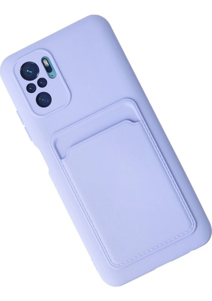 Xiaomi Redmi Note 10S Kılıf Kelvin Kartvizitli Silikon - Lila Gnzrz