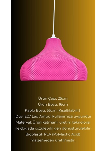 Leila Neon Pembe Çocuk Yatak Odası, Kız Çocuk Odası Tasarım Tekli Sarkıt Avize (Plastik) E27 fırsatları