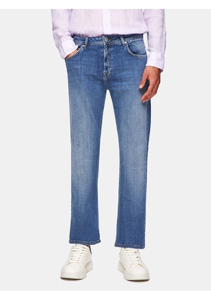Paul x Düz Paça Orta Bel Jean Pantolon