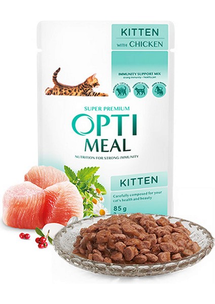 Tavuklu Yavru Kedi Için Yaş Kedi Mamasi 85 gr x 6 Adet Glstd