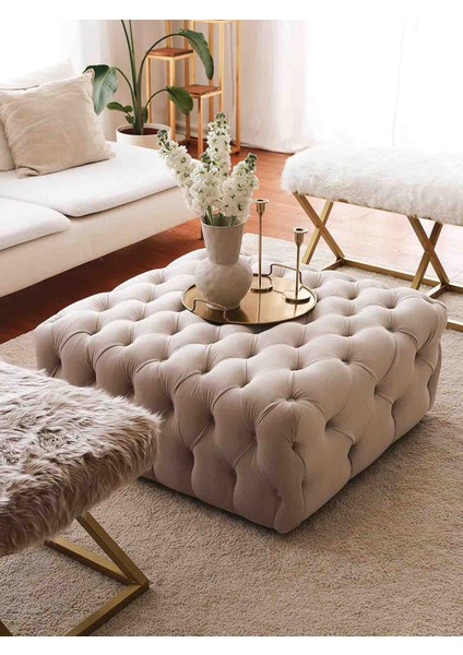 Coco Kapitone Dekoratif Puf Benç 70*70