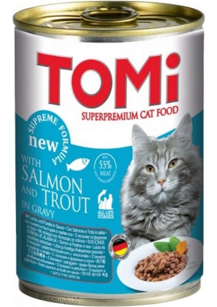 Kedi Somonlu Alabalikli Yaş Mama 400 gr x 6 Adet Glstd