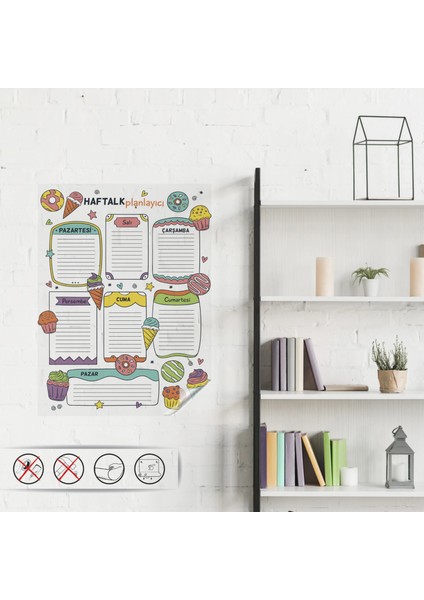 Statik Kağıt Haftalık Planlayıcı (Model -6) 56 cm x 75 cm Glstd
