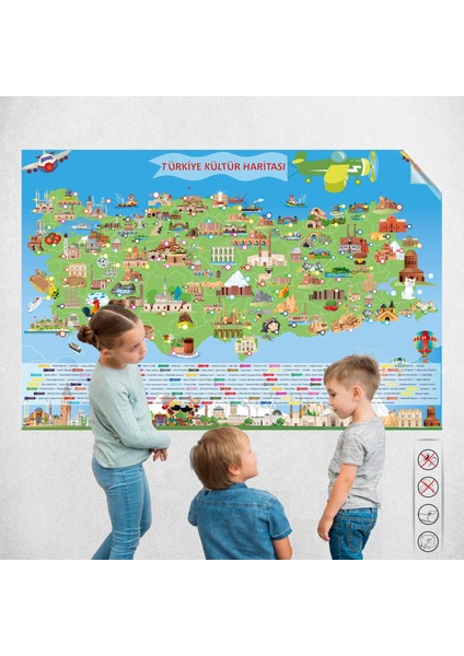 Türkiye Kültür Haritası 95 cm x 150 cm Glstd