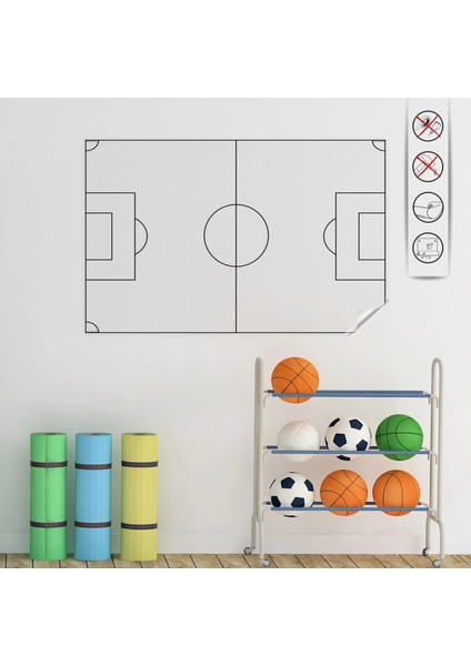 Statik Kağıt Futbol Taktik Tahtası 70 cm x 100 cm Glstd