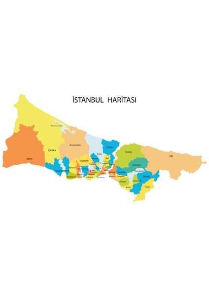 Statik Kağıt Istanbul Haritası 72 cm x 135 cm Glstd
