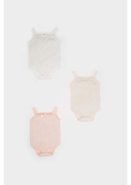 Kız Bebek Yenidoğan Kare Yaka 3'lü Askılı Çıtçıtlı Body C4390A525SM