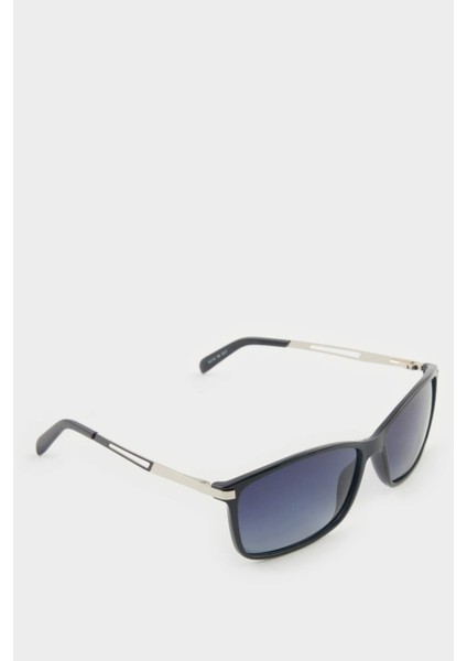 Erkek Klasik Siyah Plastik Çerçeve Siyah Cam Polarize Güneş Gözlüğü F0564AXNS