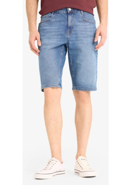 Regular Fit Jean Bermuda Şort E5983AX25SM