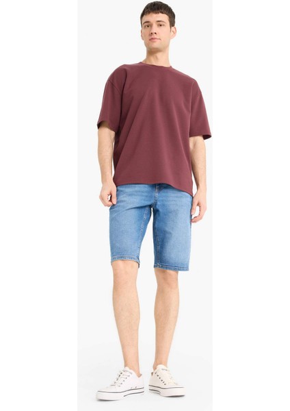 Regular Fit Jean Bermuda Şort E5983AX25SM