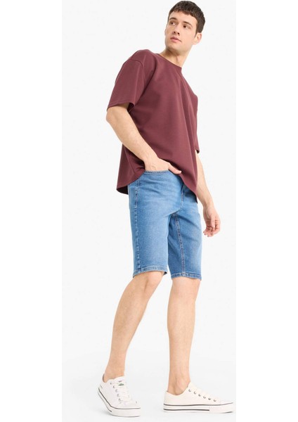 Regular Fit Jean Bermuda Şort E5983AX25SM