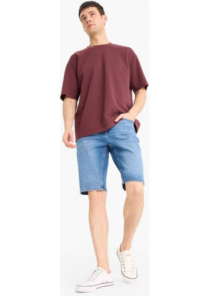Regular Fit Jean Bermuda Şort E5983AX25SM