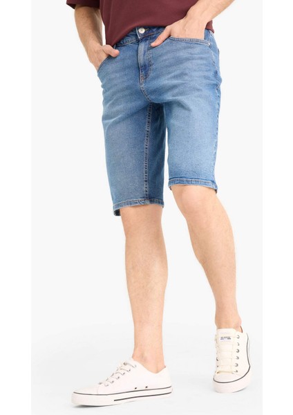 Regular Fit Jean Bermuda Şort E5983AX25SM