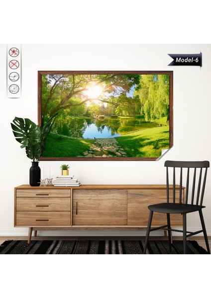 Statik Tutunma Özellikli Tablo - Poster Manzara (Model-6) 78 cm x 117 cm Glstd