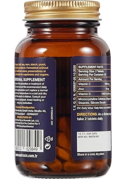 Vitamin Max C D Çinko 60 Tablet