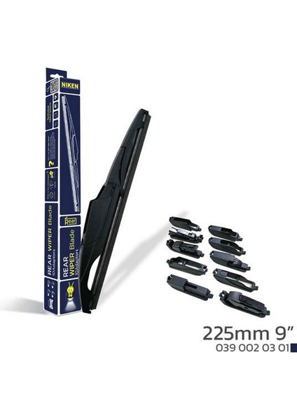 225MM 9 10 Aparatli Arka Silecek Süpürgesi Glstd