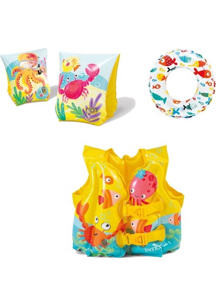 Havuz Ve Deniz Çocuk Yüzme Öğrenme, Deniz Kolluk, Havuz Simit Ve Can Yeleği Çocuk Yüzme Set
