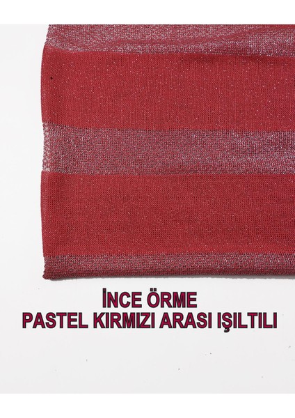 Kırmızı Lame Ince Örmeen: 180 cm