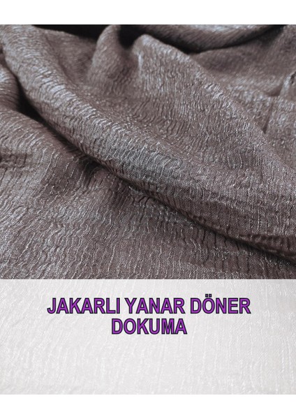 Jakarlı Ince Dokuma Vizon Kahve Arası Yanar Döner Renkteen: 150 cm