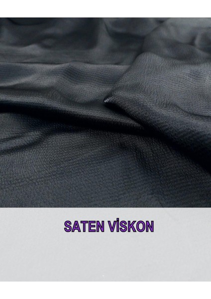 Siyah Renkte Saten Viskon (En 150 cm x Boy 230 Cm)