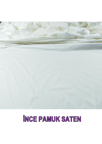 Pamuk Saten Ekru Renkte (En 145 cm x Boy 195 Cm)