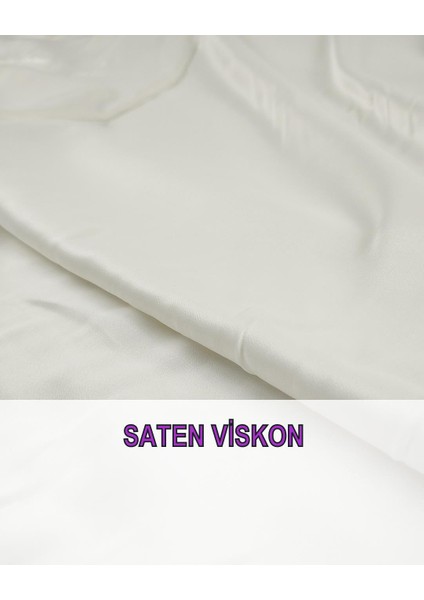 Saten Viskon Ekru Renkte (En 140 cm x Boy 230 Cm)