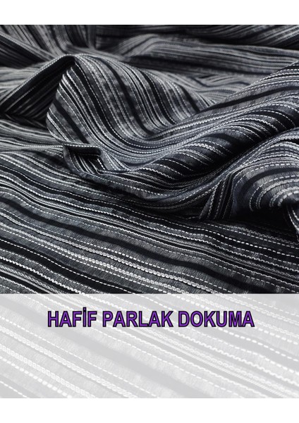 Gri Siyah Enine Çizgili Ince Yumuşak Dokuma En: 150