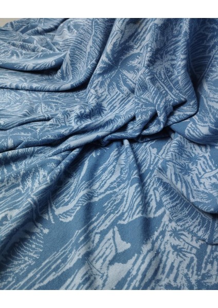 Mavi Renklerde Jakarlı Örme En: 150 cm indirimleri