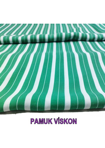 Pamuk Viskon Yeşil Beyaz Renklerde (En 140 cm x Boy 230 Cm)
