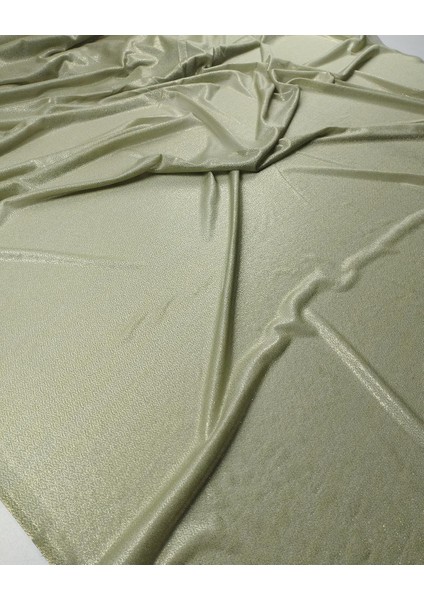 Pastel Çağla Yeşili Üzeri Dore Varaklı Ince Jarse En: 130