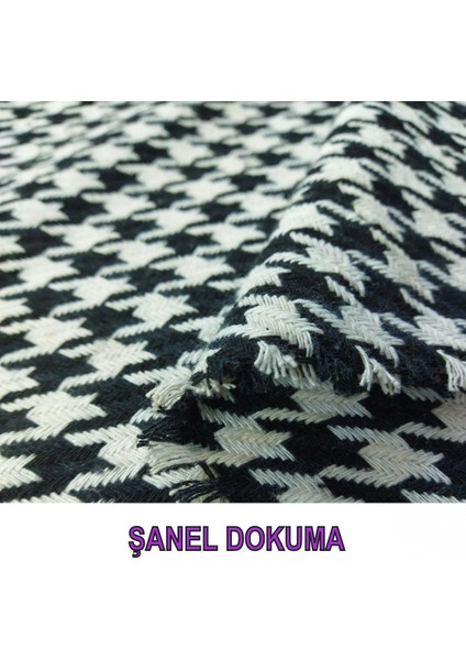 Şanel Benzeri Dokuma Siyah Beyaz Renklerde (En 150 cm x Boy 175 Cm) modelleri
