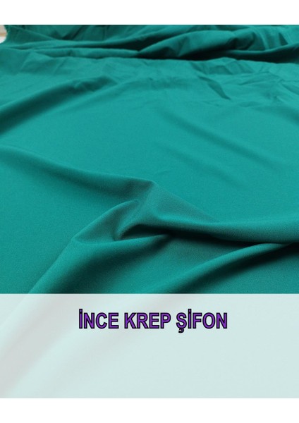 Krep Şifon Koyu Yeşil Renkte En: 140