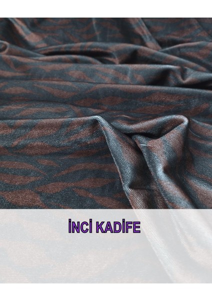 Antrasit Kahve Renkli Desenli Inci Kadife (En 140 cm x Boy 240 Cm) fırsatları