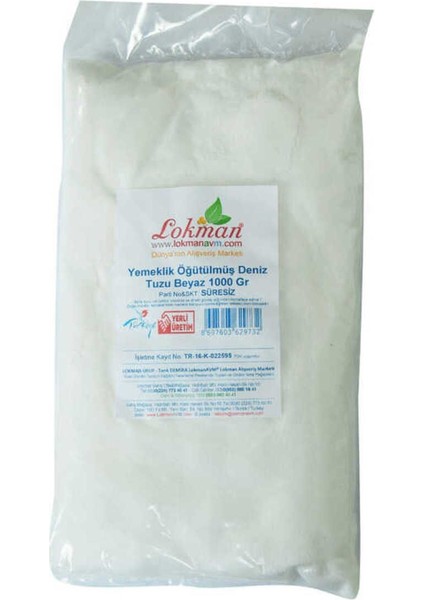 Yemeklik Öğütülmüş Deniz Tuzu Beyaz 1000 gr indirimleri