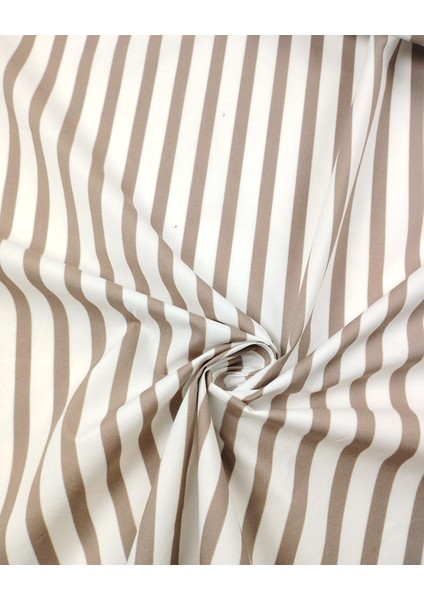 Pamuklu Dokuma Kahve Beyaz Boyuna Çizgili En: 140 fiyatları