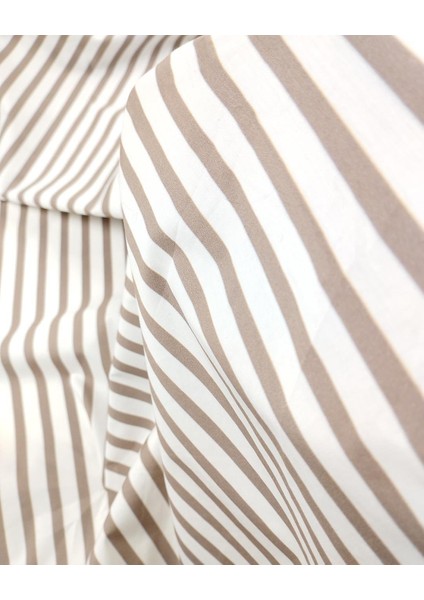 Pamuklu Dokuma Kahve Beyaz Boyuna Çizgili En: 140 indirimleri