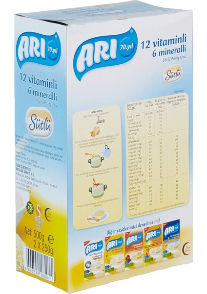 12 Vitaminli 6 Mineralli Sütlü Pirinç Unu 500 gr modelleri