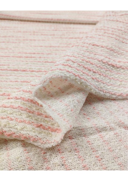 Simli Örme Krem Pembe Renklerde En: 130 cm