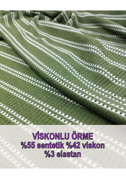 Ince Viskon Sentetik Karışık Örme Yeşil Beyaz Renklerde (En 125 cm x Boy 280 Cm)